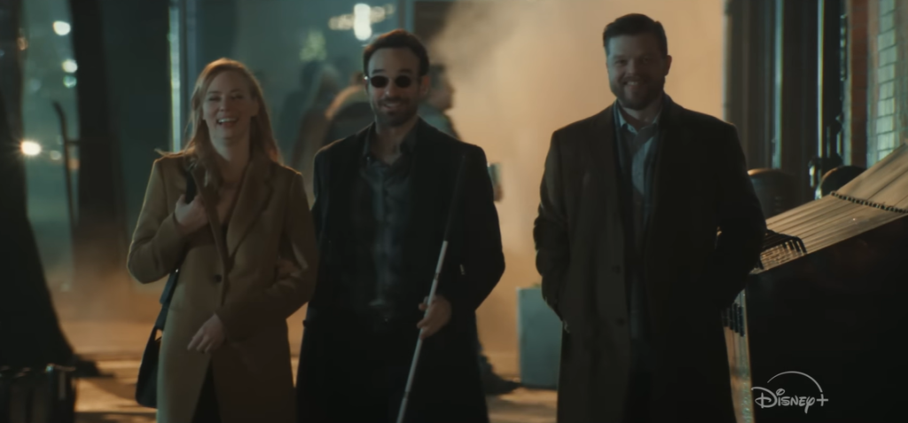 Deborah Ann Woll, Charlie Cox, and Elden Hensen in Daredevil: Born Again | Credits: Marvel Television/Disney+