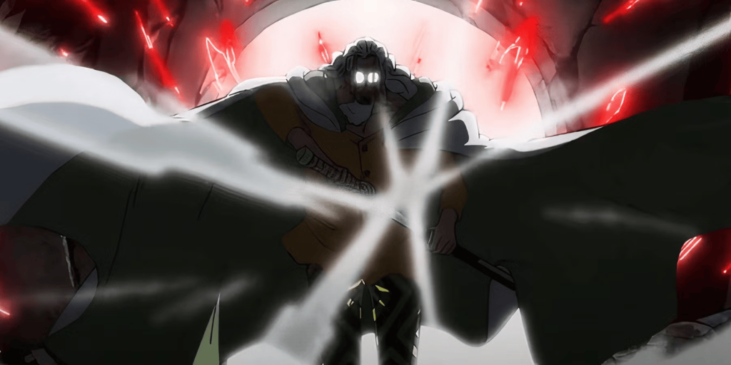 Silvers Rayleigh unleashes Conqueror's Haki to scare Blackbeard in One Piece.