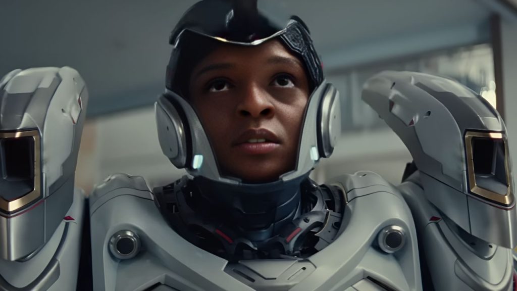 Dominique Thorne in white Ironheart suit