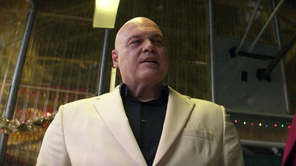 Vincent D'Onofrio talking to somebody as Kingpin in Hawkeye