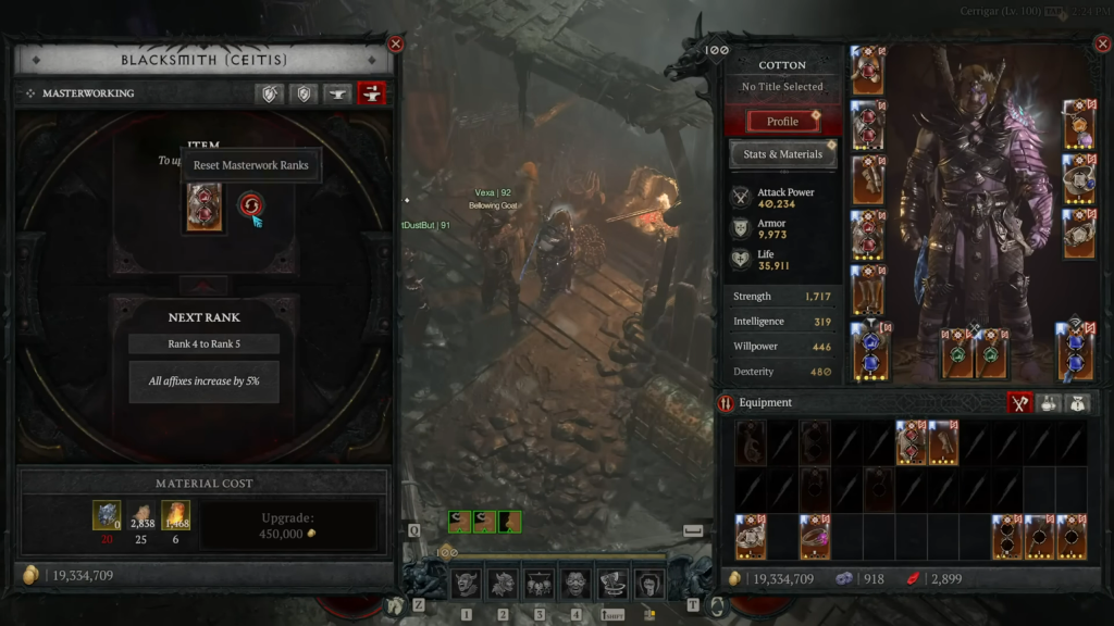 A still of the Masterworking system in Diablo 4.