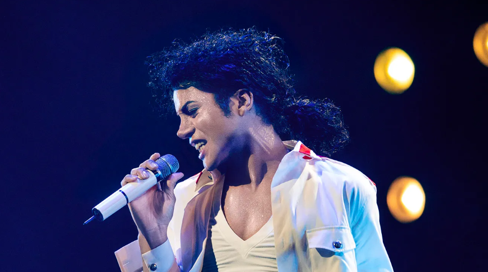 Jaafar Jackson as Michael Jackson in the film Michael.