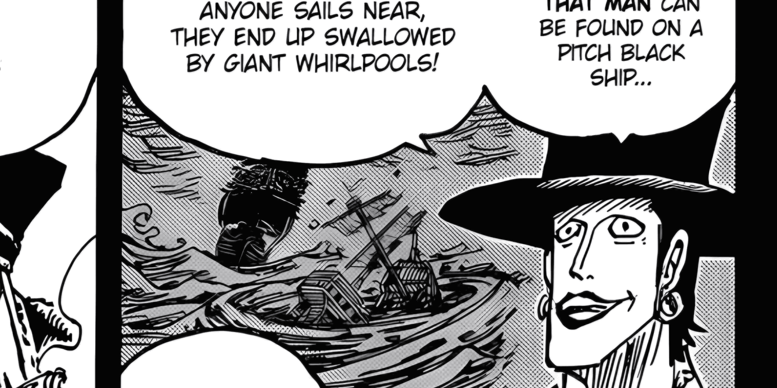 Laffitte talks about the Man Marked by Flames' ship in One Piece. 