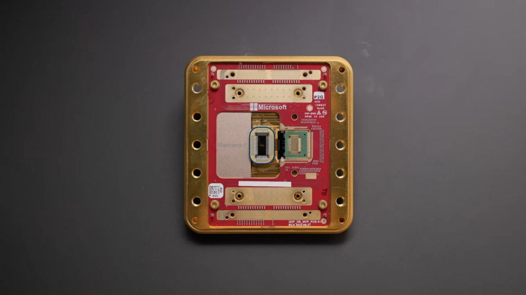 A picture showing Microsoft's Majorana 1 quantum chip.