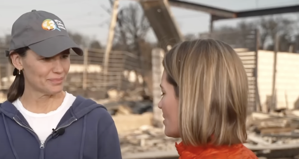 Jennifer Garner amidst the LA wildfires