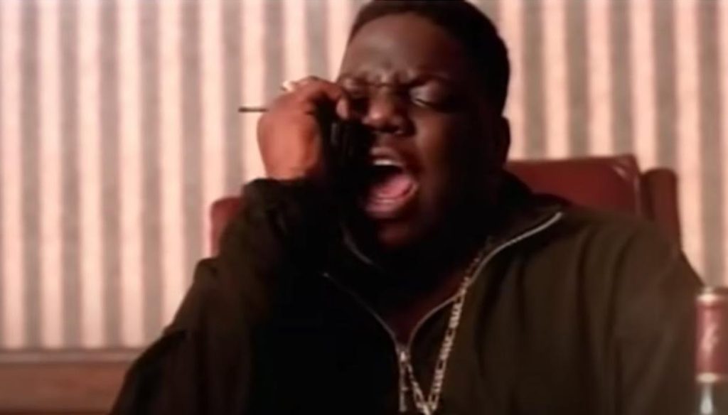 The Notorious B.I.G in the music video of Warning