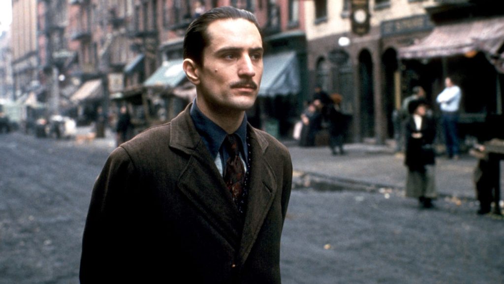 Robert De Niro as Vito Corleone in The Godfather: Part II.