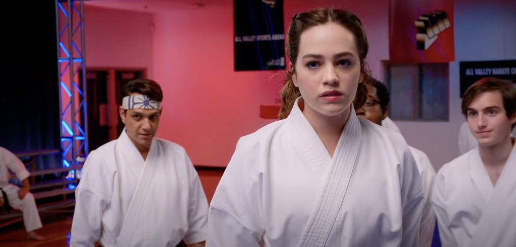 Mary Mouser as Samantha LaRusso in Cobra Kai