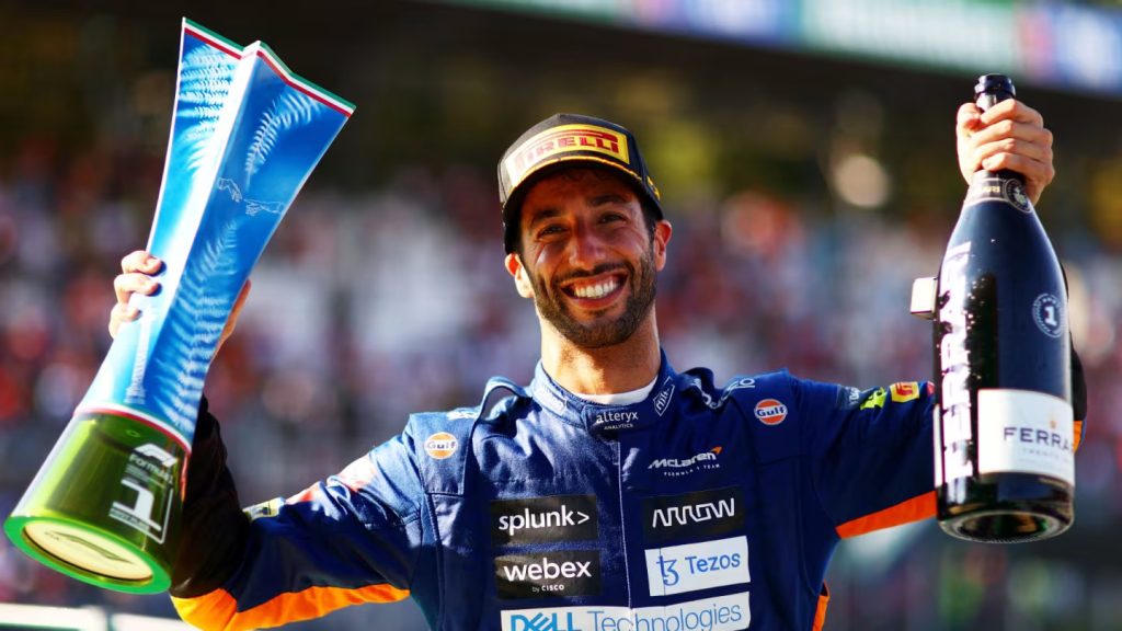 Daniel Ricciardo after the Monza win in 2021