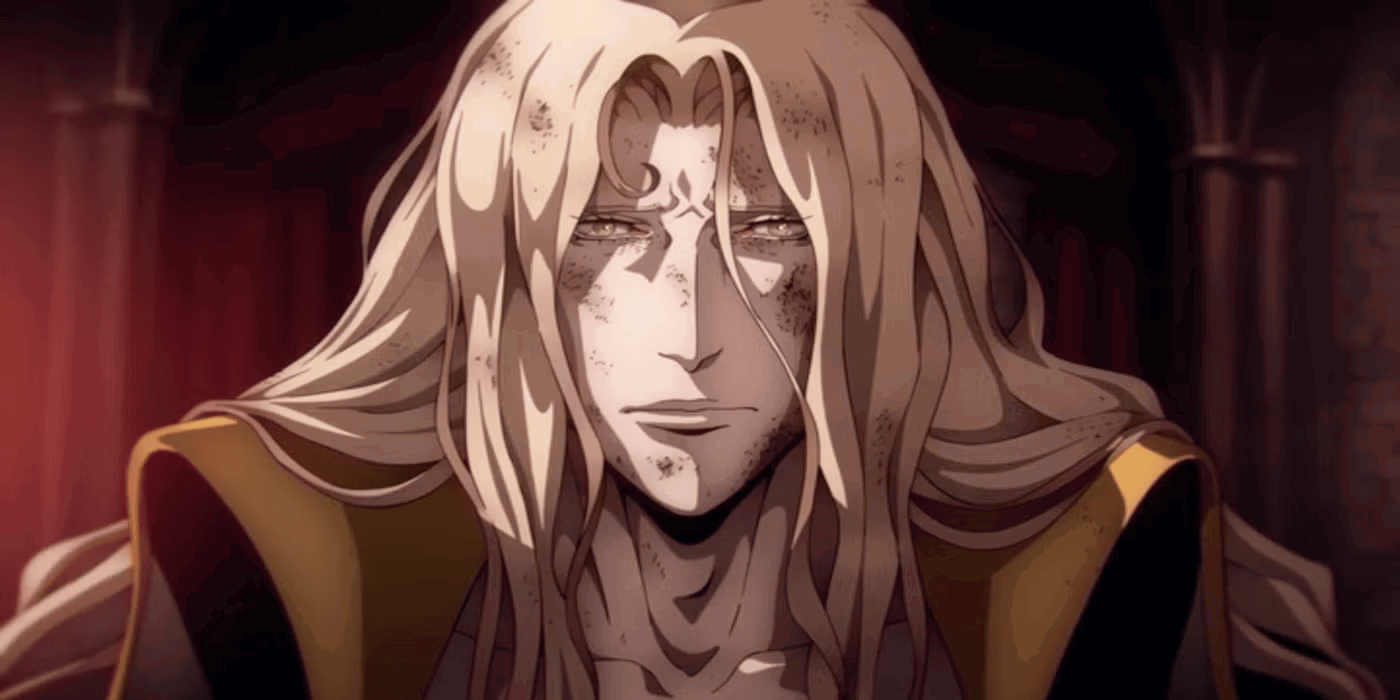 Alucard in a disheveled state in Castlevania. 