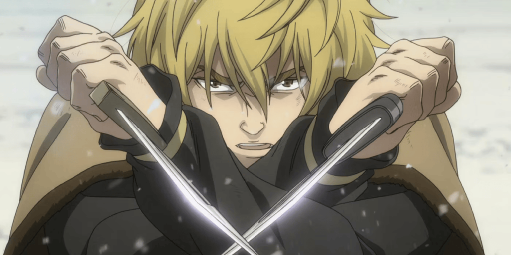 MAPPA Should Finally Start Making 'Vinland Saga' Season 3 With the Manga Ending 1 Thorfinn holding two knives in Vinland Saga.