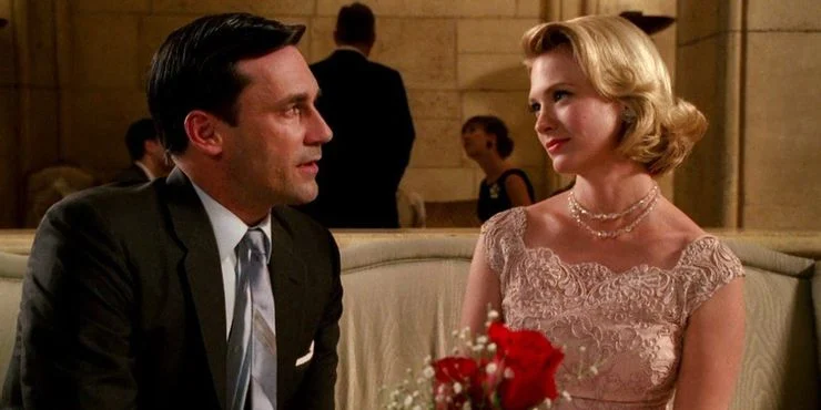 Jon Hamm and January Jones as Don and Betty Draper