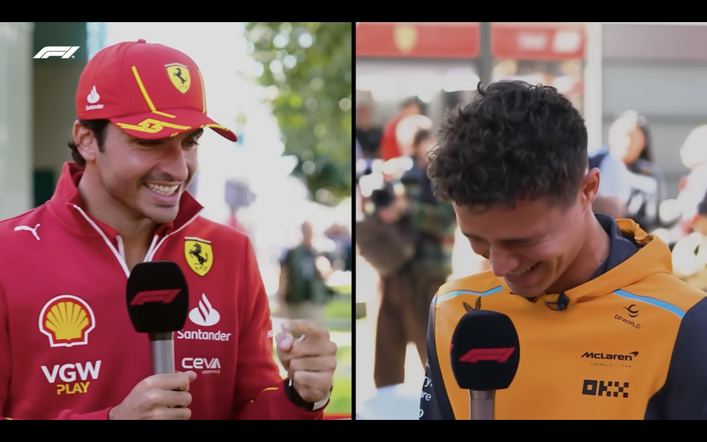 Carlos Sainz (left) with former teammate Lando Norris.