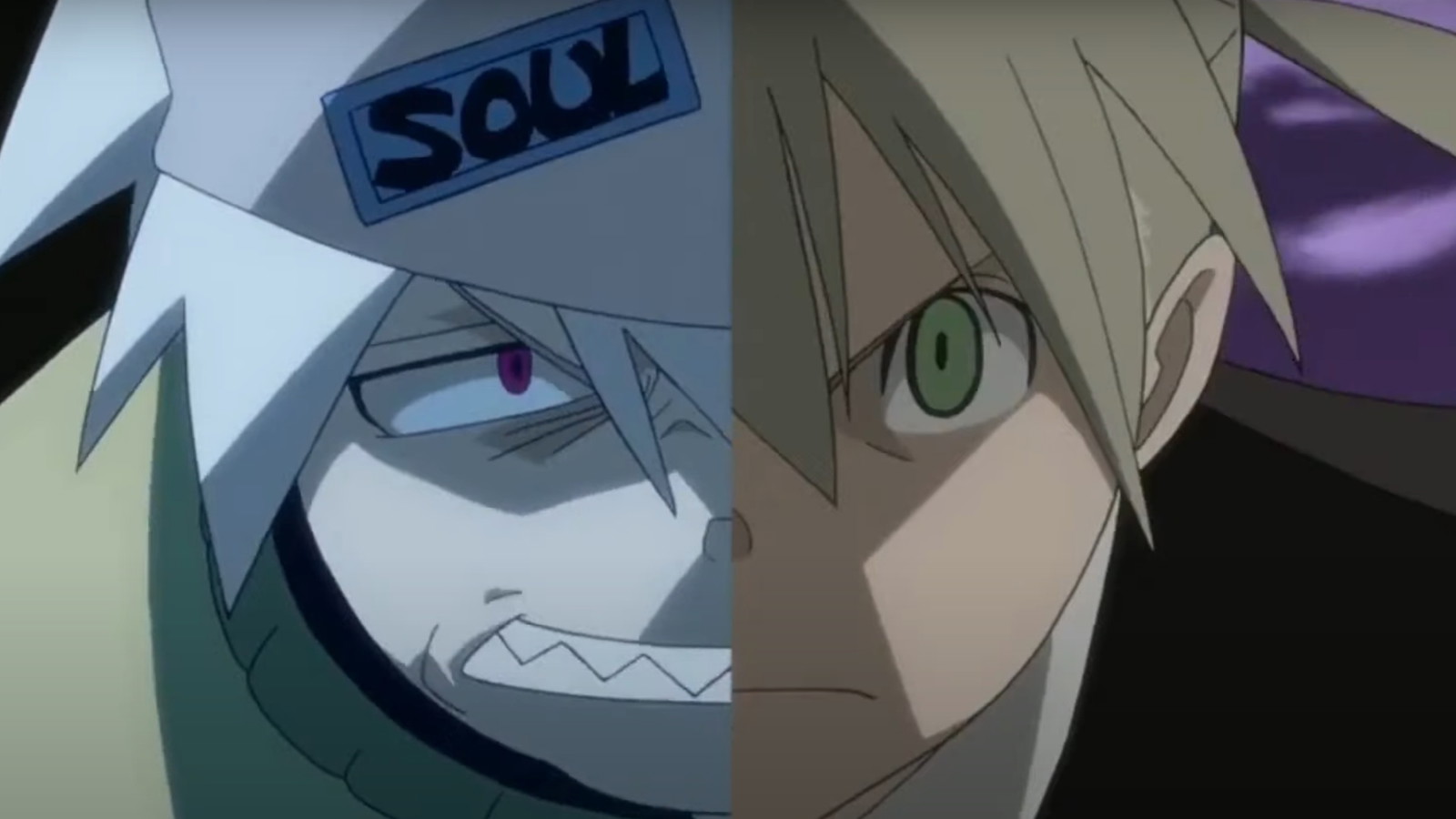 The picture shows Maka and Soul from Soul Eater anime