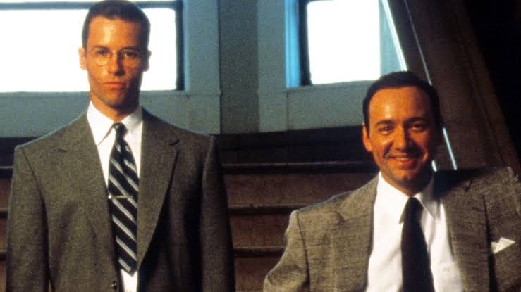 Guy Pearce and Kevin Spacey in a still from L.A. Confidential