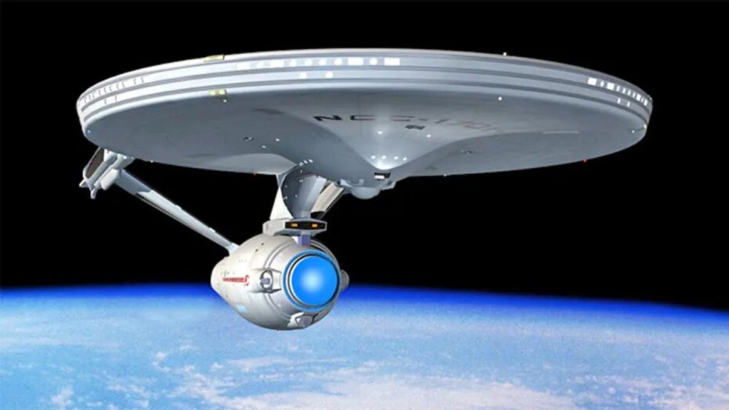 Warp Drive flying in space in Star Trek