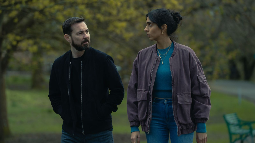 Martin Compston and Anjli Mohindra in the 2025 Prime Video show Fear 