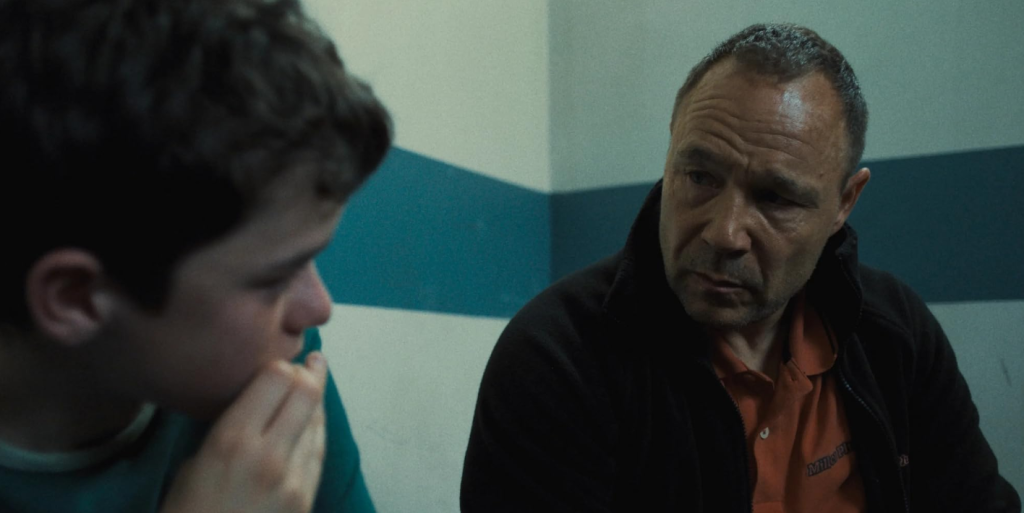 Owen Cooper and Stephen Graham as Jamie and Eddie Miller in the show Adolescence.