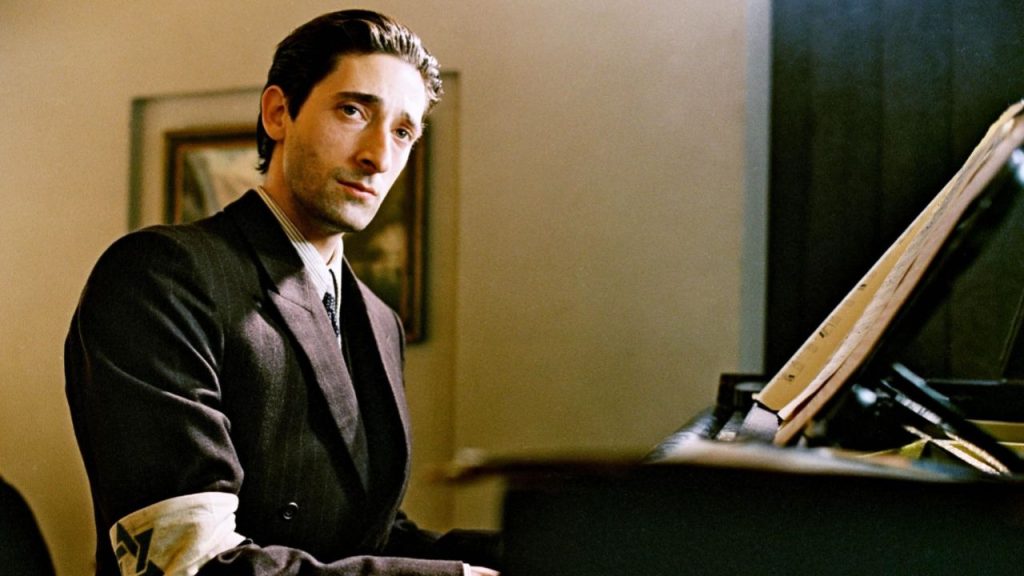 Adrien Brody playing a piano in The Pianist 