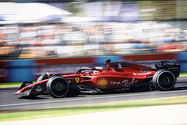 Charles Leclerc in a Ferrari at the 2022 Australian Grand Prix.