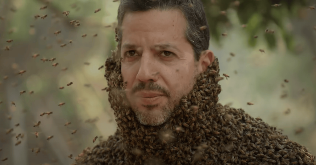 David Blaine covered in honey 