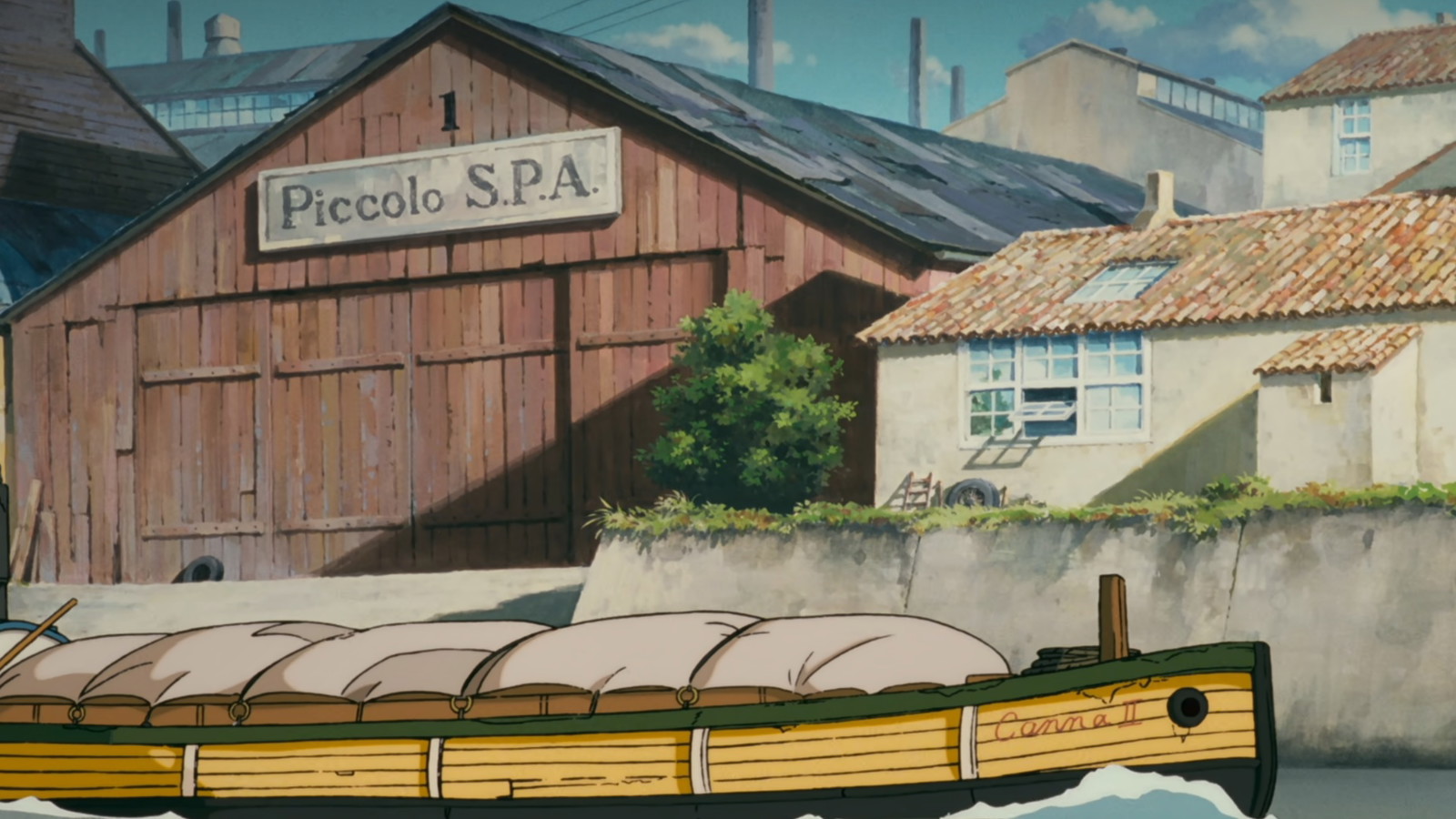 The picture is a still of the town from Hayao Miyazaki's Porco Rosso