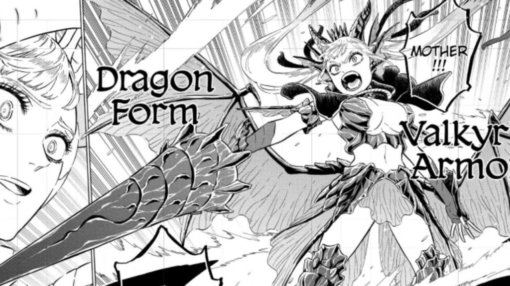 Noelle's Valkyrie armor Dragon form in Black Clover