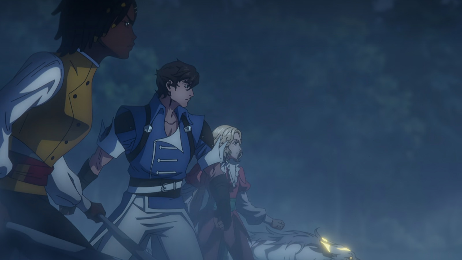 Maria, Annette, and Richter can be seen lined up in a stance to fight in Castlevania: Nocturne