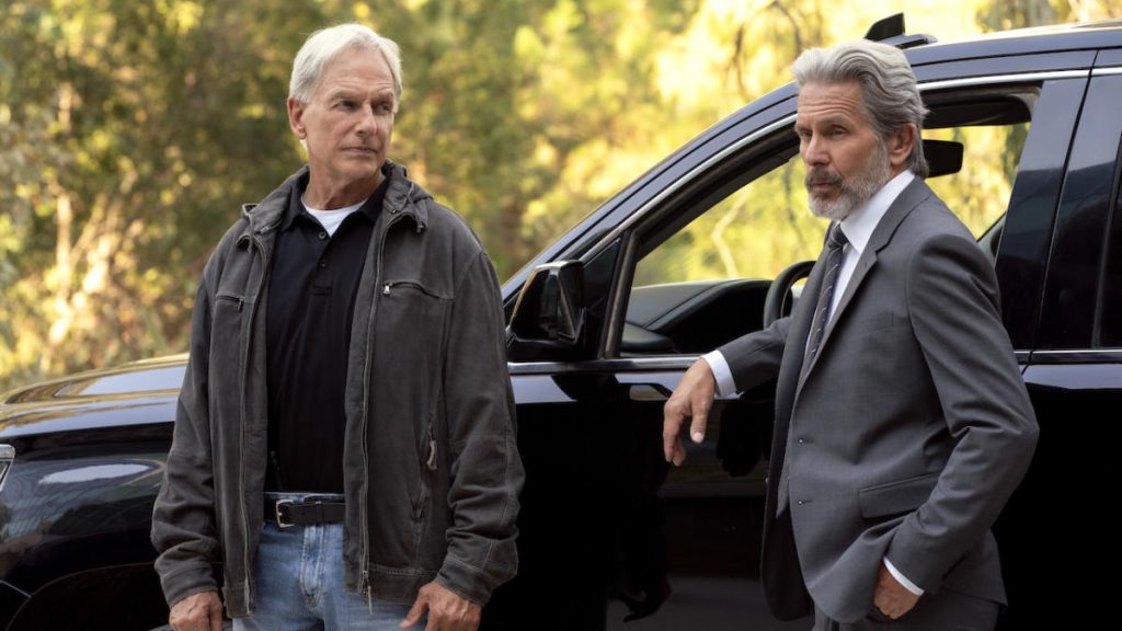 NCIS feat. Mark Harmon and Gary Cole as Gibbs and Parker.