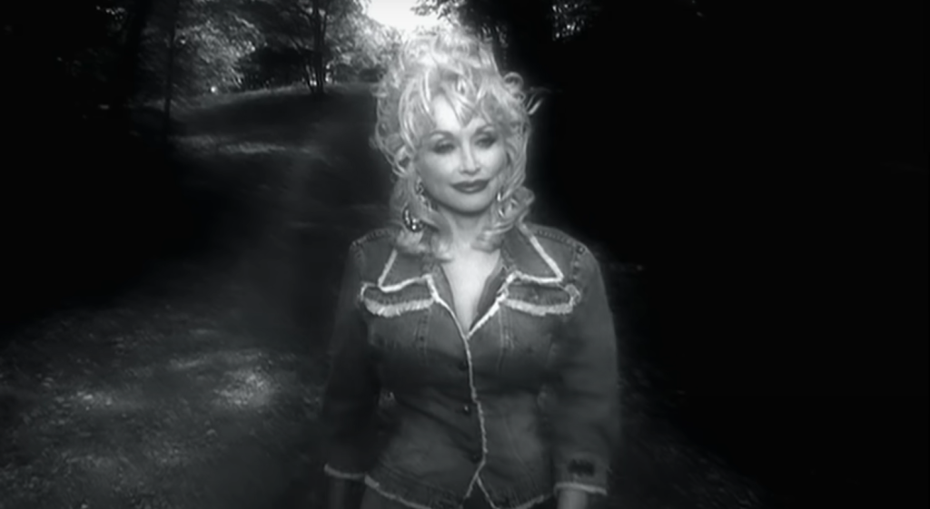 Dolly Parton in music video Shine