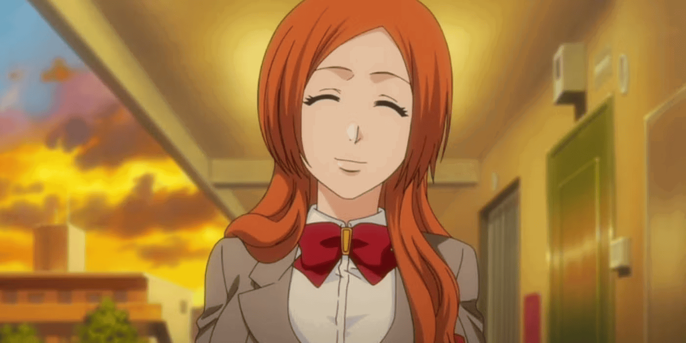 Orihime Inoue smiling in Bleach. 