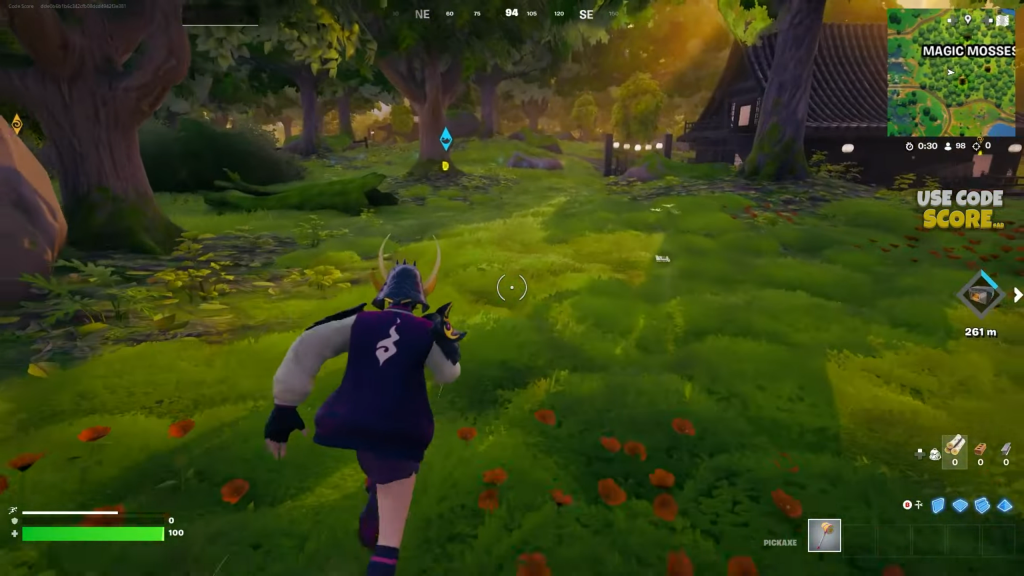 The forest of Magic Mosses in Fortnite.