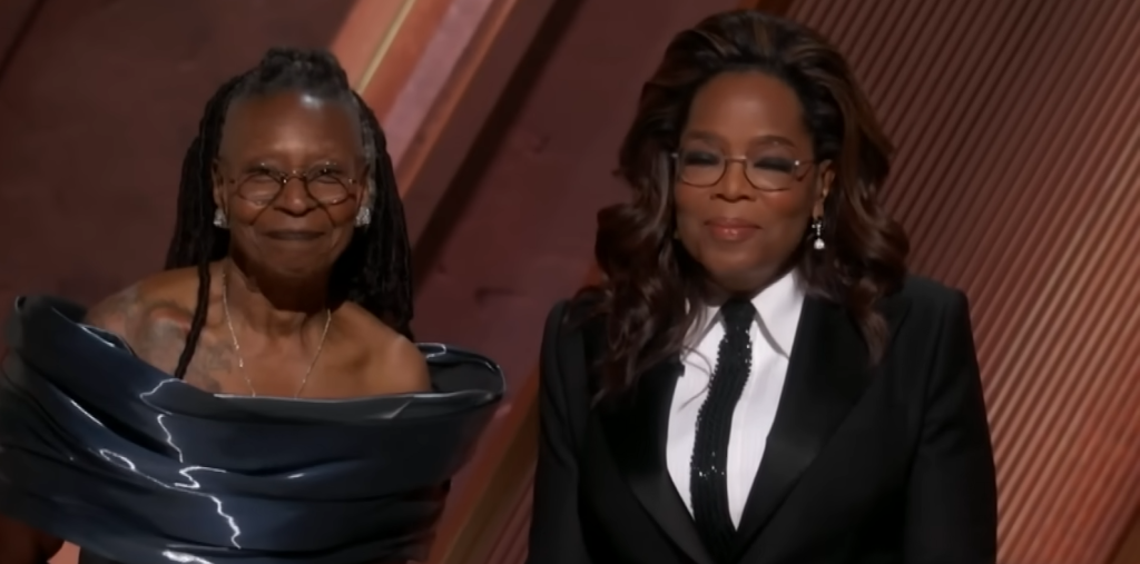 Whoopi Goldberg and Oprah Winfrey at the Oscars