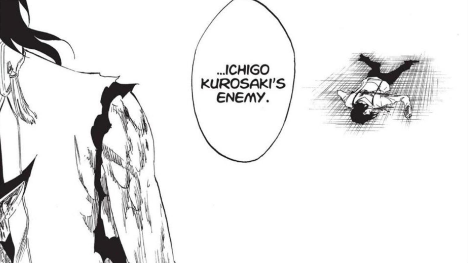 We see Tsukishima on the ground as Byakuya walks by in Bleach manga