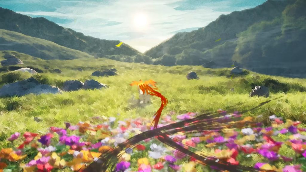 An artistic scene from the trailer of Okami 2.