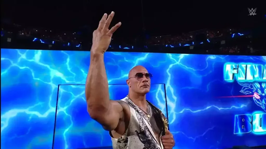 The Rock's gesture at the Bad Blood event