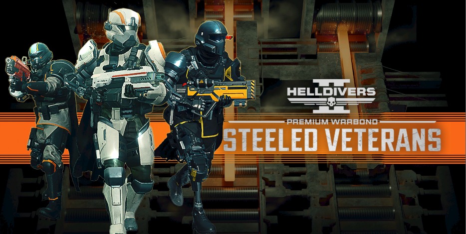 Helldivers 2 banner for the Steeled Veterans warbond.