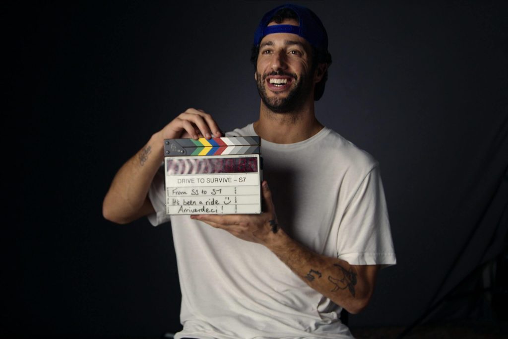 Daniel Ricciardo filming Drive to Survive Season 7.