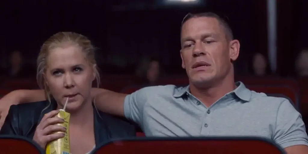 Amy Schumer(left) and John Cena(right) in the film Trainwreck | credit- Universal Pictures 