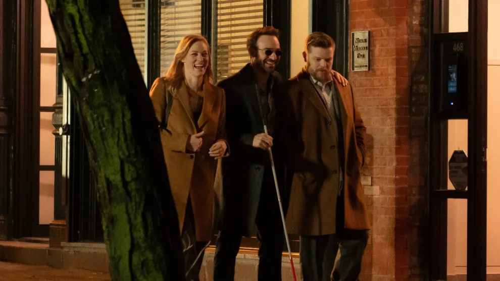 Deborah Ann Woll, Charlie Cox, and Elden Henson in Daredevil: Born Again