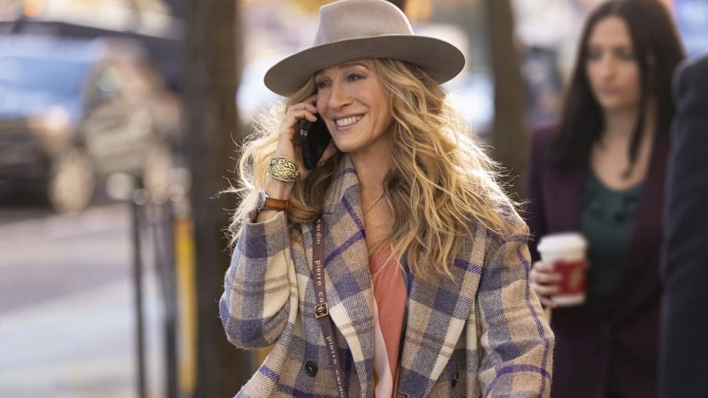 Sarah Jessica Parker calling someone in And Just Like That...