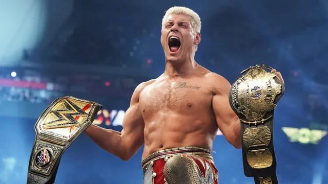 Cody Rhodes with his championship belts