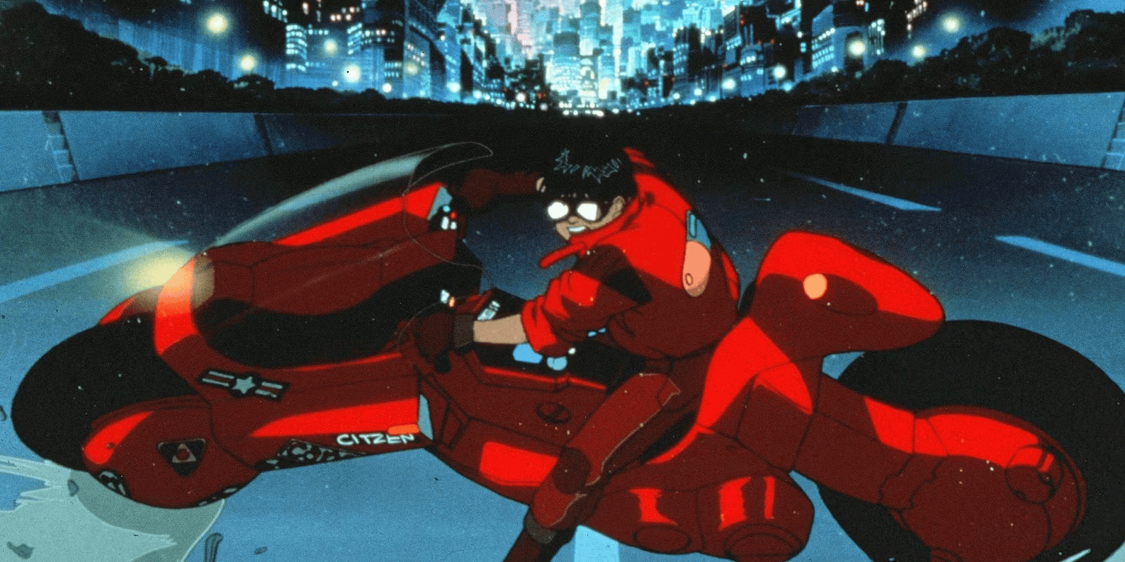 Kaneda's motorbike slide in Akira. 