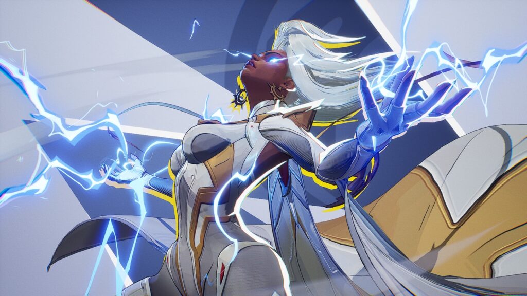 A close-up of Storm, one of the playable heroes in Marvel Rivals.