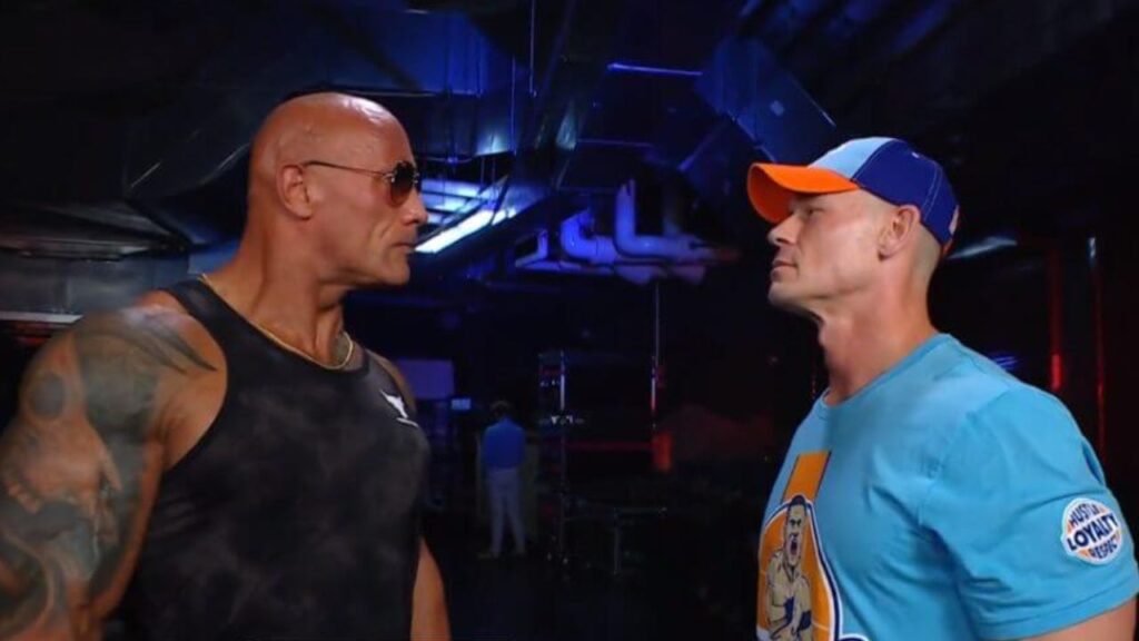 John Cena vs Dwayne ‘The Rock’ Johnson: Age, Height, WWE Championships, Head to Head and More 2 Dwyane 'The Rock' Johnson and John Cena standing and facing each other