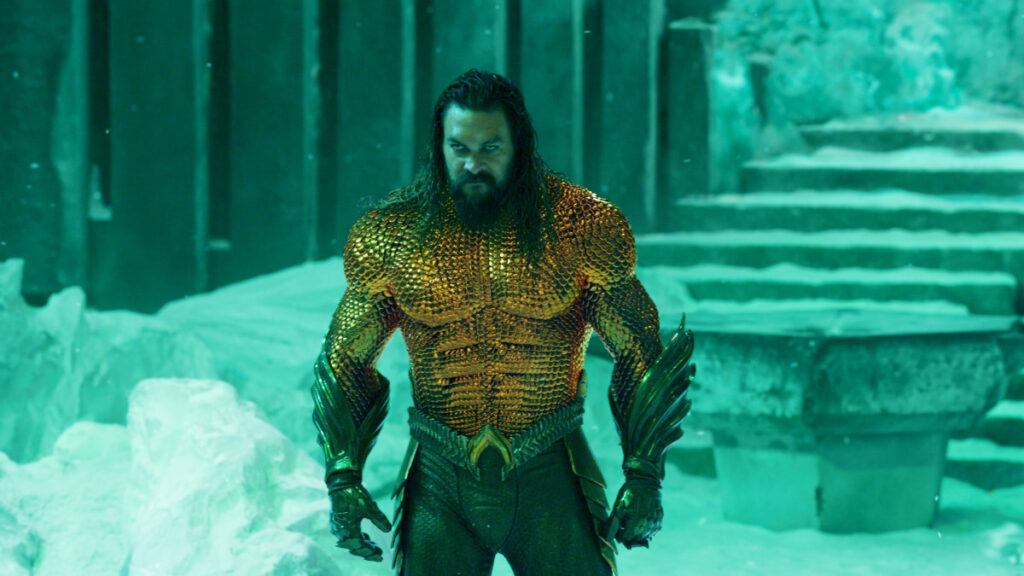 A still of Jason Momoa as Aquaman in Aquaman and the Lost Kingdom