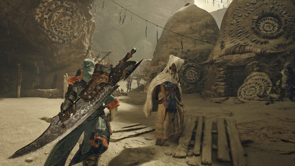 the image shows a player walking in Monster Hunter Wilds