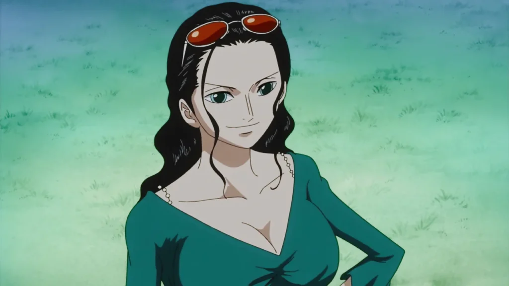 Nico Robin smiling in One Piece