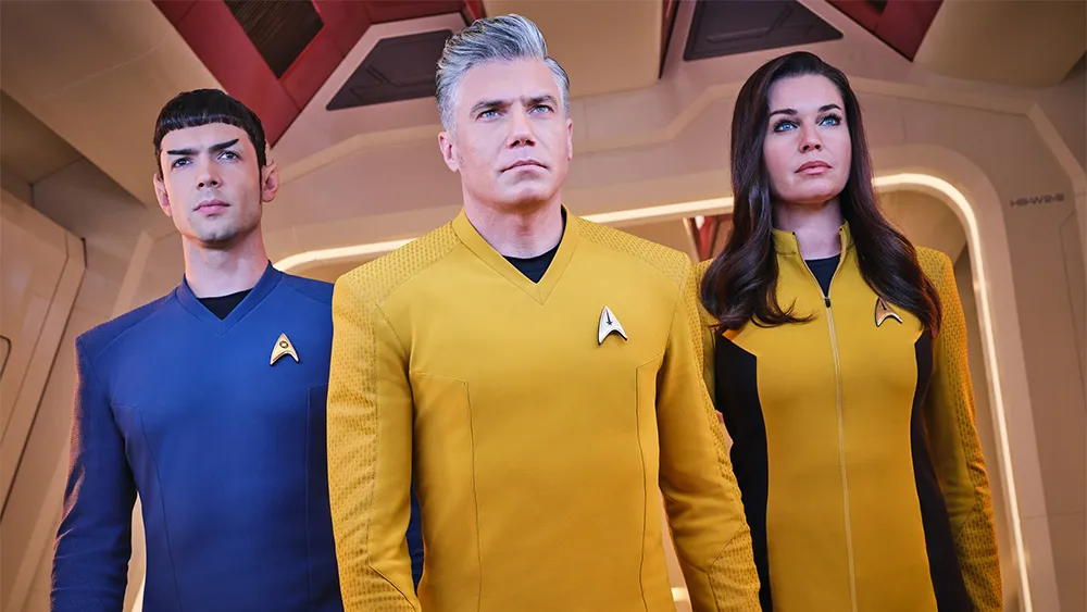 Spock, Christopher Pike, and Number One in Star Trek: Strange New Worlds