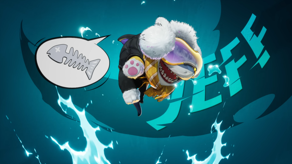 Picture of Jeff the Land Shark splashing in water in Marvel Rivals.